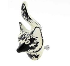 Cream Fox Face Distressed Iron Cabinet Knobs